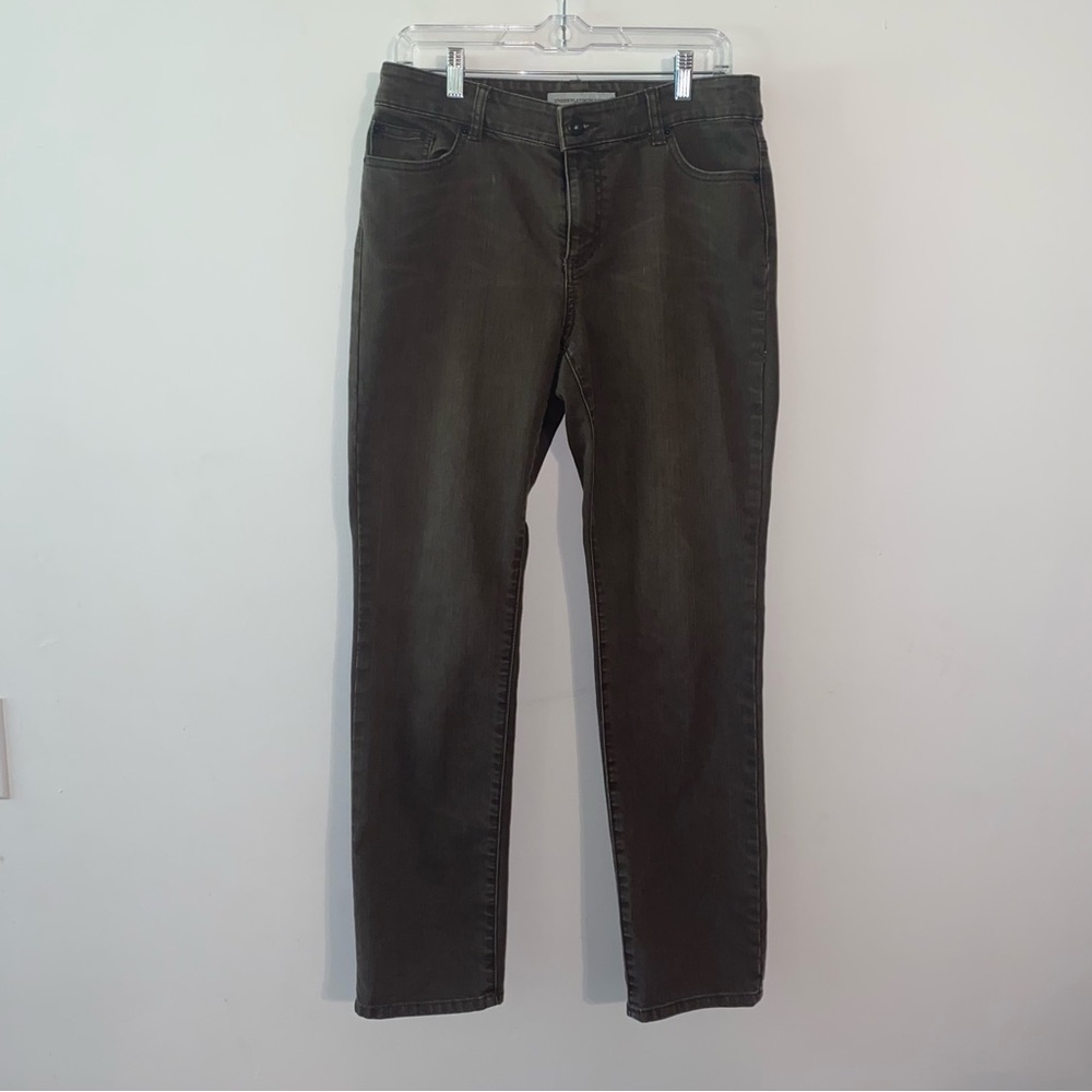 Chico's Platinum Denim Women's Charcoal Gray Straight Leg Jeans
